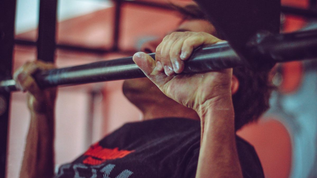 Man using a pull-up bar
