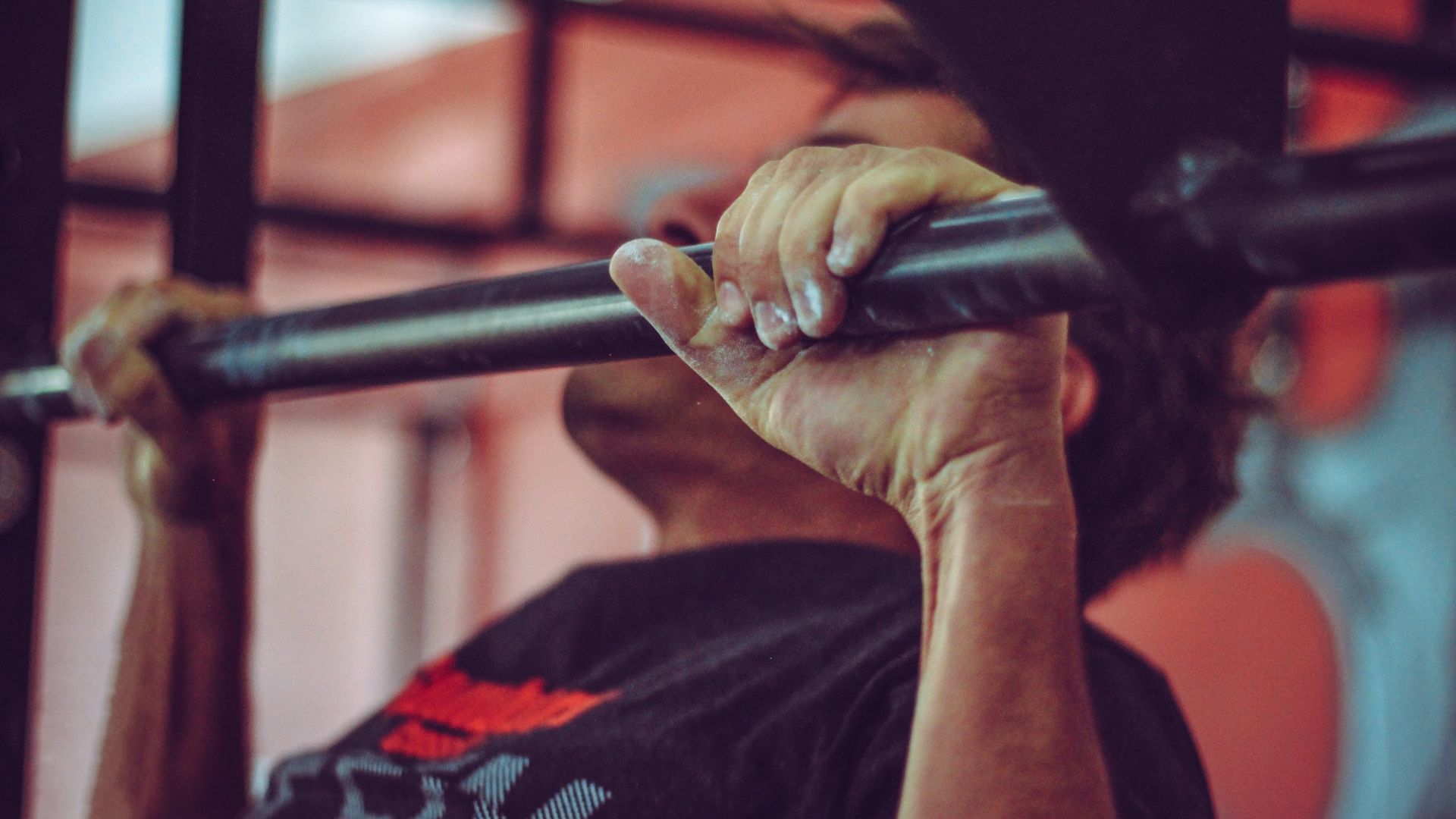 Man using a pull-up bar